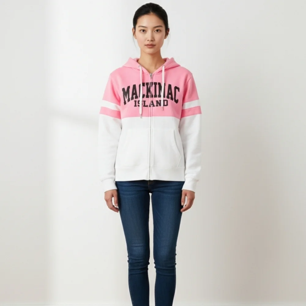 Exist Pink and White Hoodie